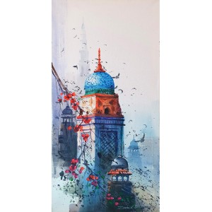Zahid Ashraf, 12 x 24 inch, Acrylic on Canvas, Cityscape Painting, AC-ZHA-085